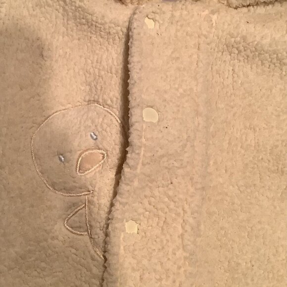 Carters Baby Hooded Yellow Fleece Footless Romper 3-6M With Embroidered Duck - Picture 7 of 14